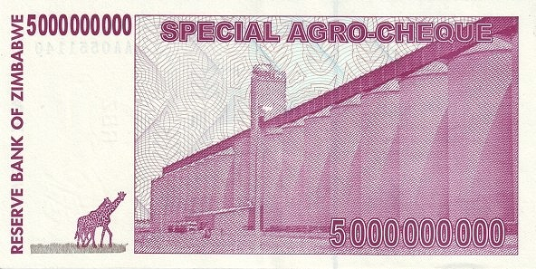 (010) Zimbabwe P61 - 5 Billion Dollars (2008)